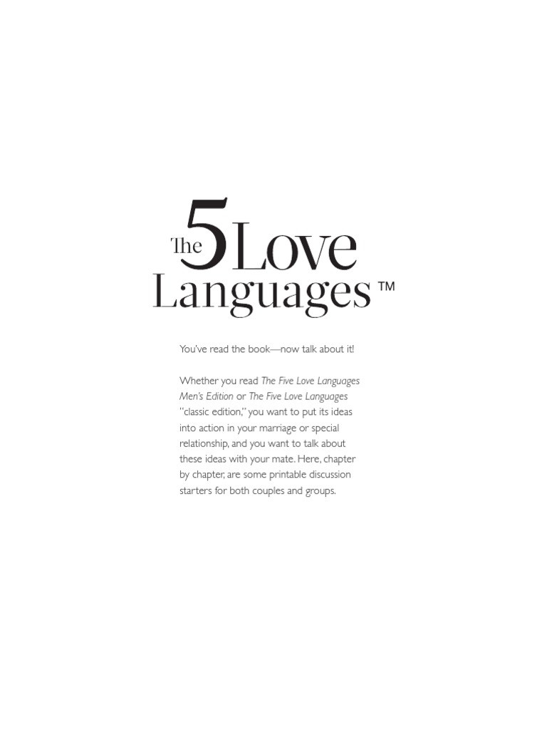 5 Love Languages Worksheet 5 Love Languages Study Guide Romance Love