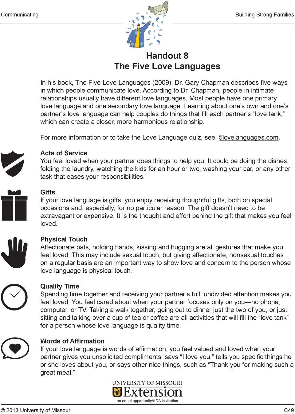 5 Love Languages Worksheet Handout 8 the Five Love Languages Pdf Free Download