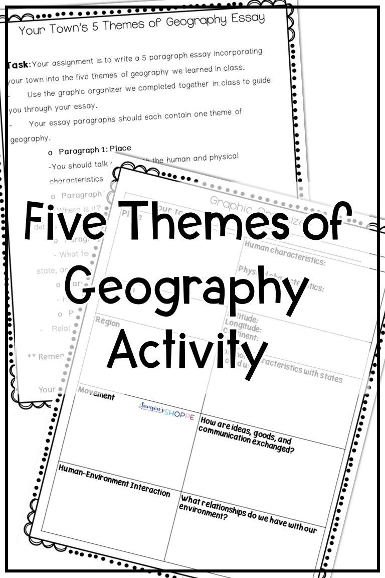 5 themes Of Geography Worksheet Five themes Of Geography Activity