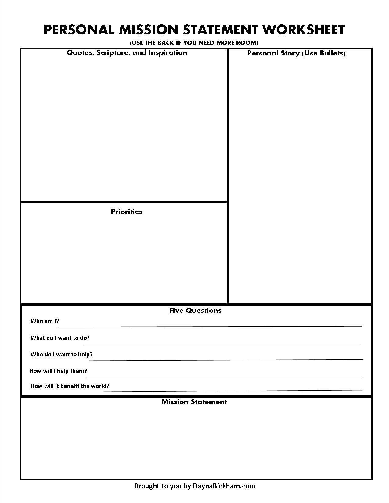 7 Habits Worksheet Pdf Use This Free Able Worksheet to Write Your Personal