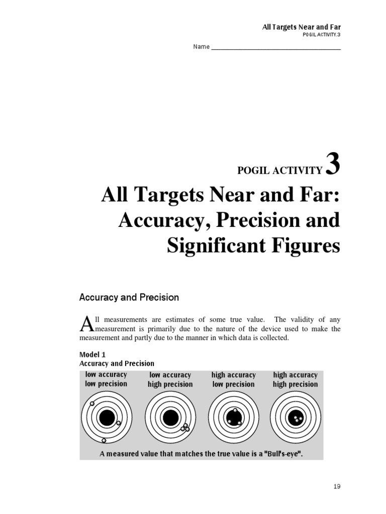 Accuracy And Precision Worksheet Answers