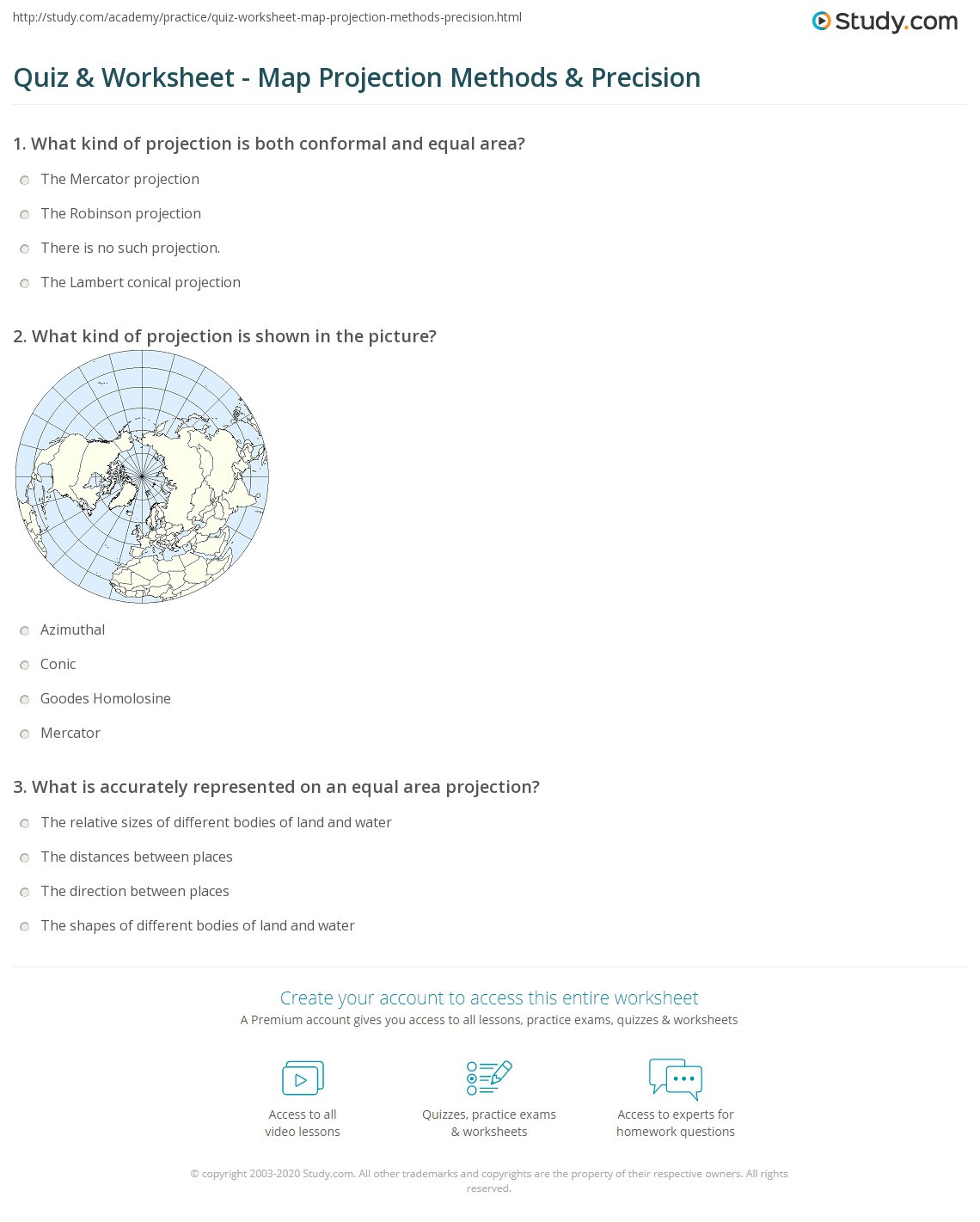 Accuracy Vs Precision Worksheet Quiz &amp; Worksheet Map Projection Methods &amp; Precision