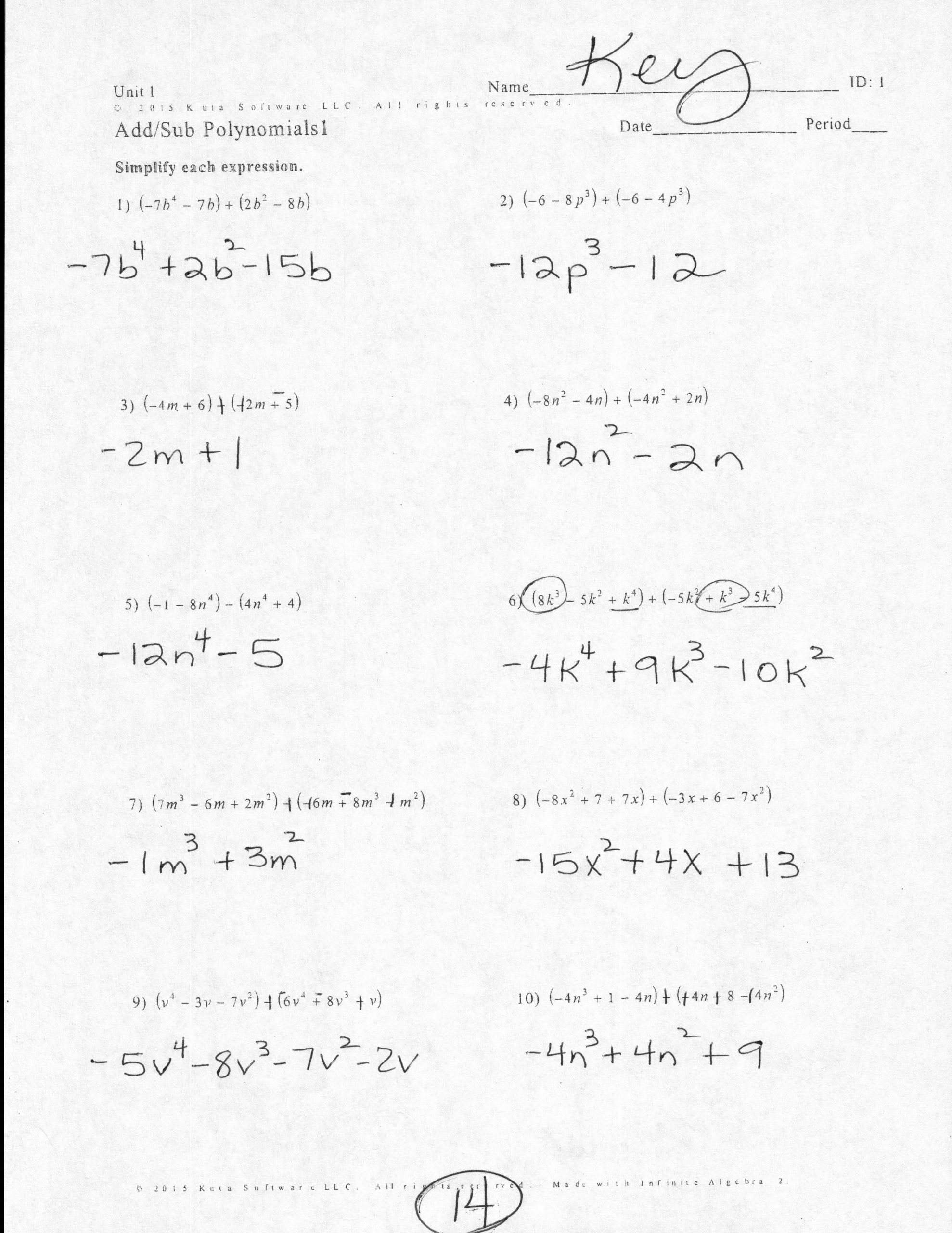 Adding and Subtracting Polynomials Worksheet Special Products Binomials Worksheet