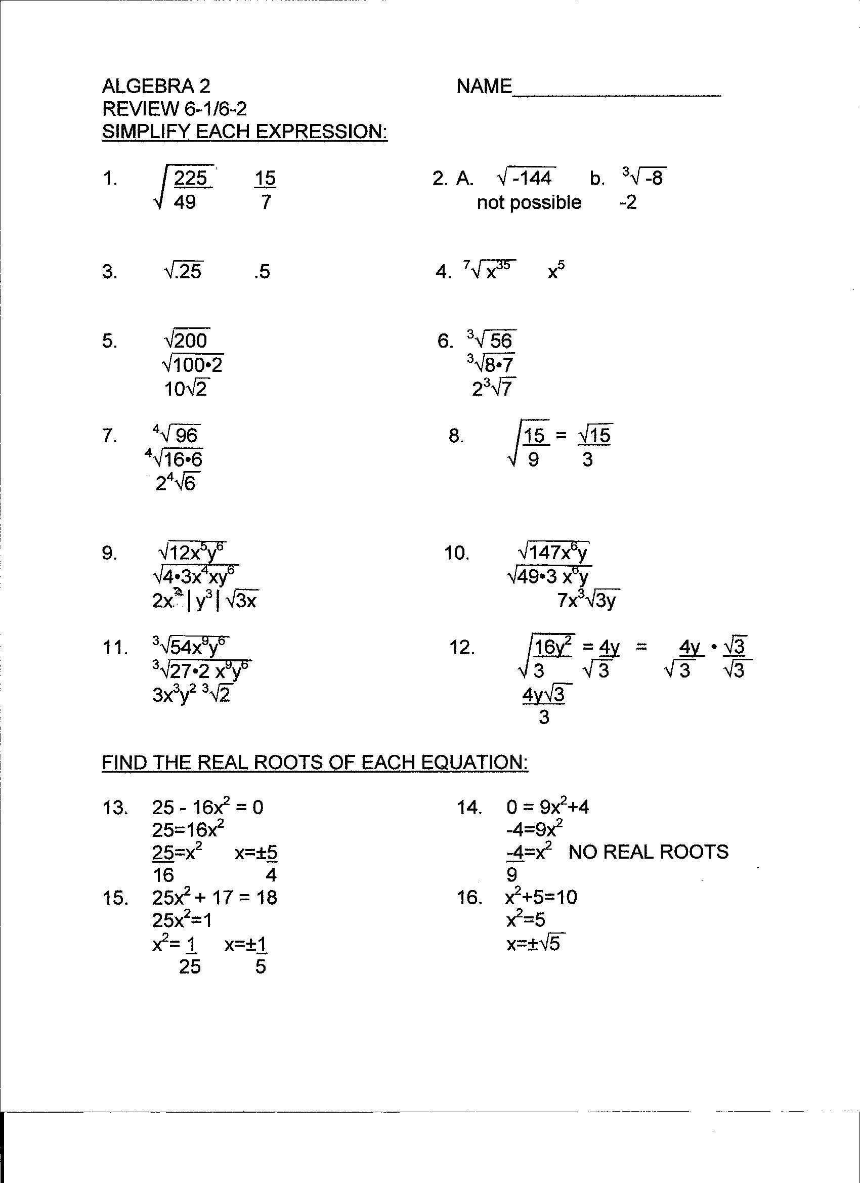 Algebra 1 Review Worksheet Beunier Smith Yvette College Algebra Documents