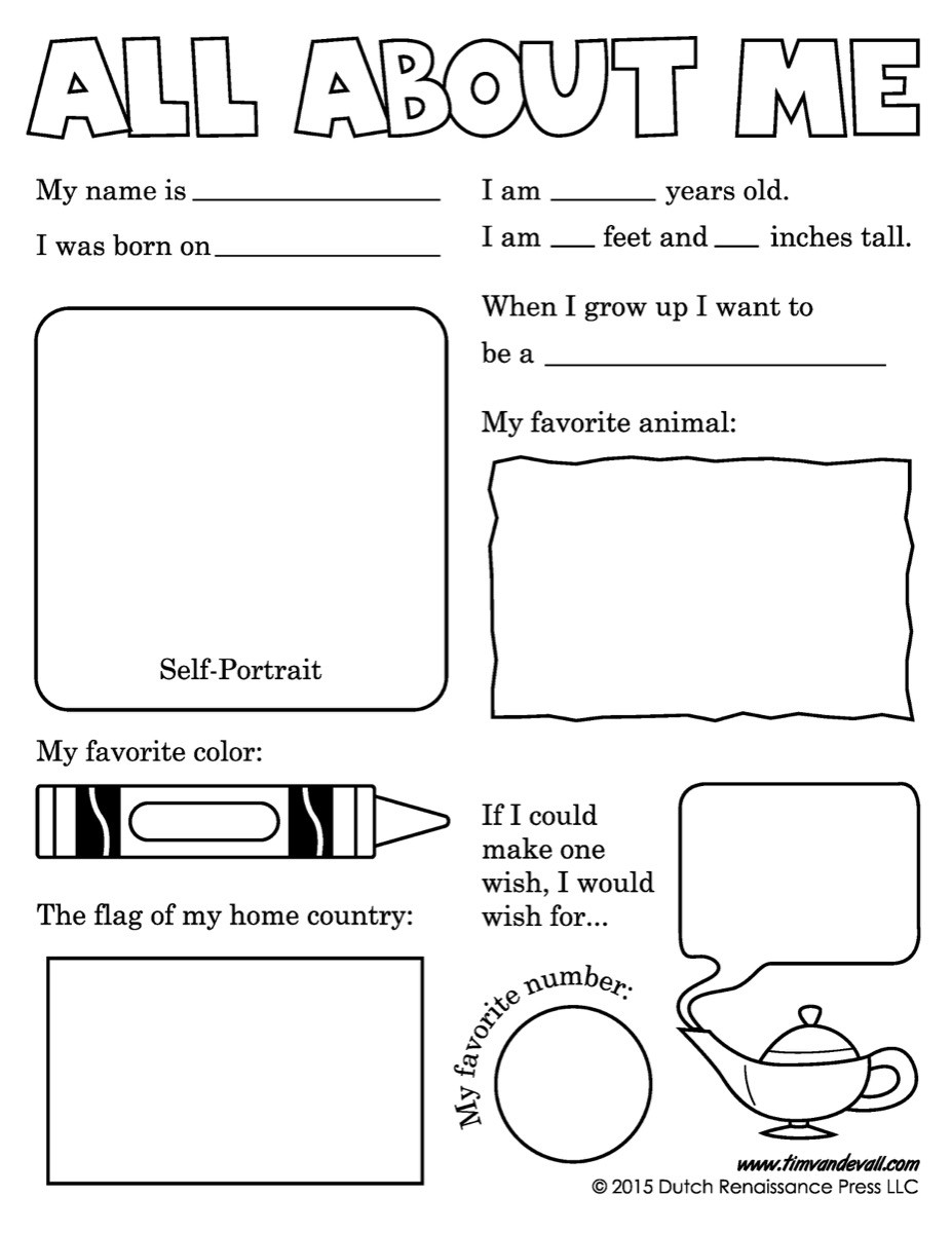 All About Me Printable Worksheet 33 Pedagogic All About Me Worksheets
