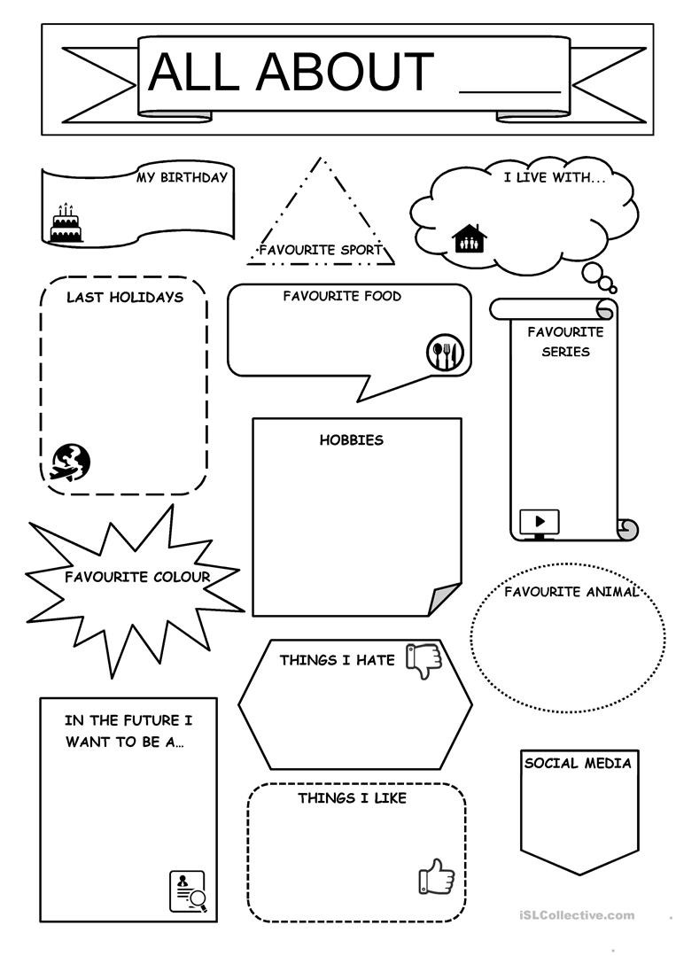 All About Me Printable Worksheet All About Me English Esl Worksheets for Distance Learning