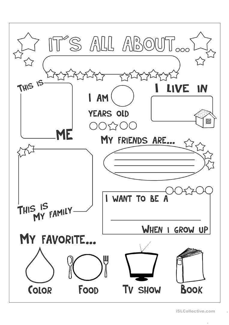 All About Me Printable Worksheet All About Me English Esl Worksheets for Distance Learning