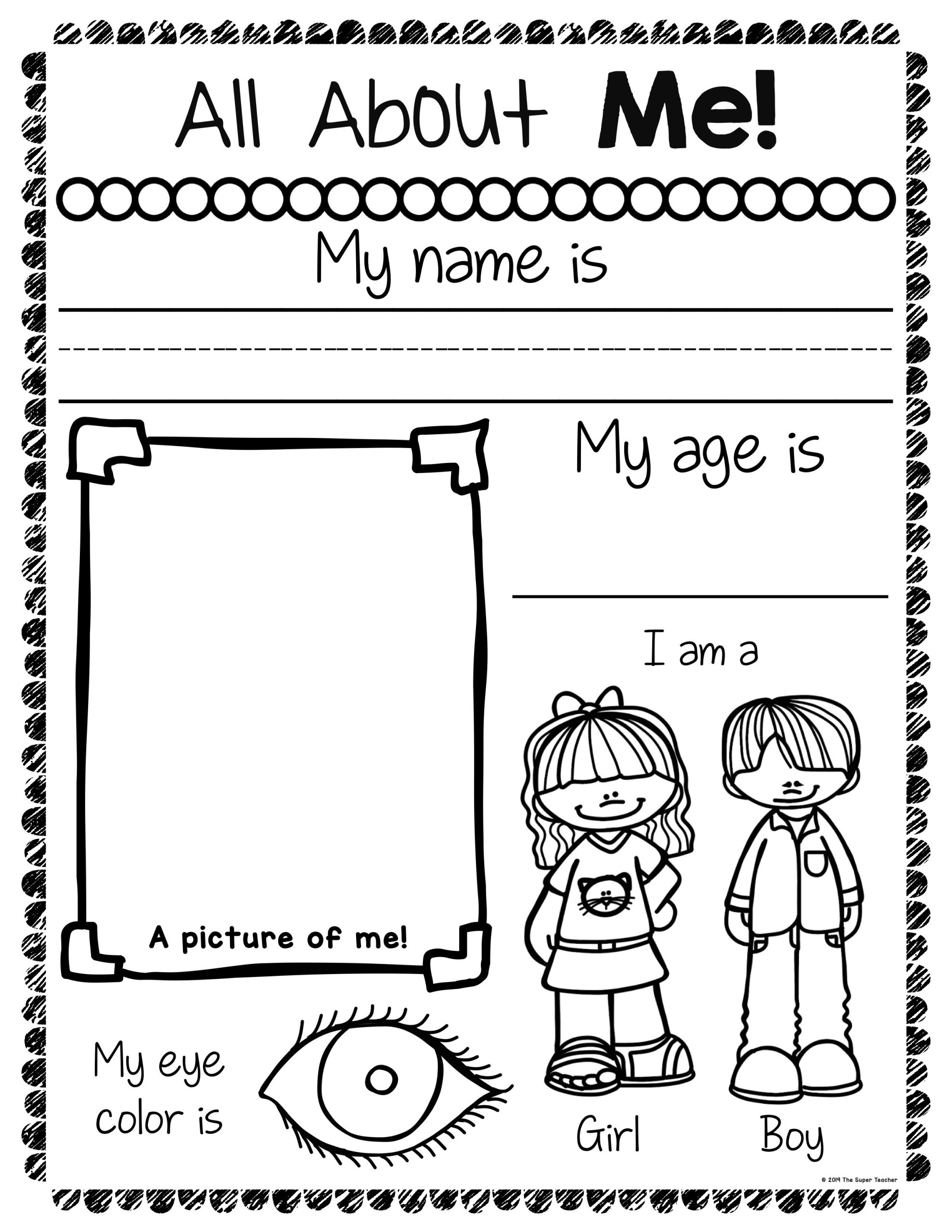 All About Me Printable Worksheet All About Me Worksheets