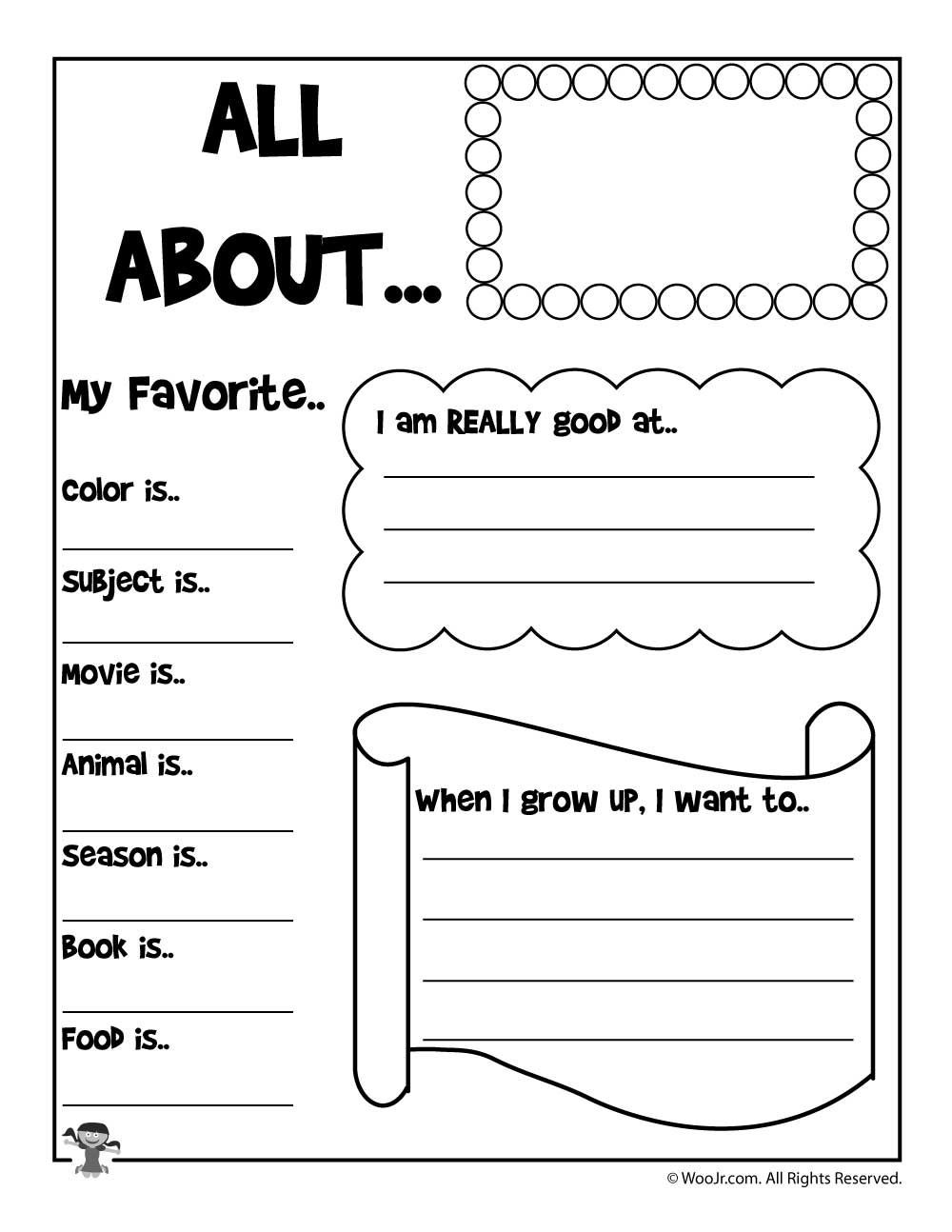 All About Me Printable Worksheet Printable About Me Worksheets