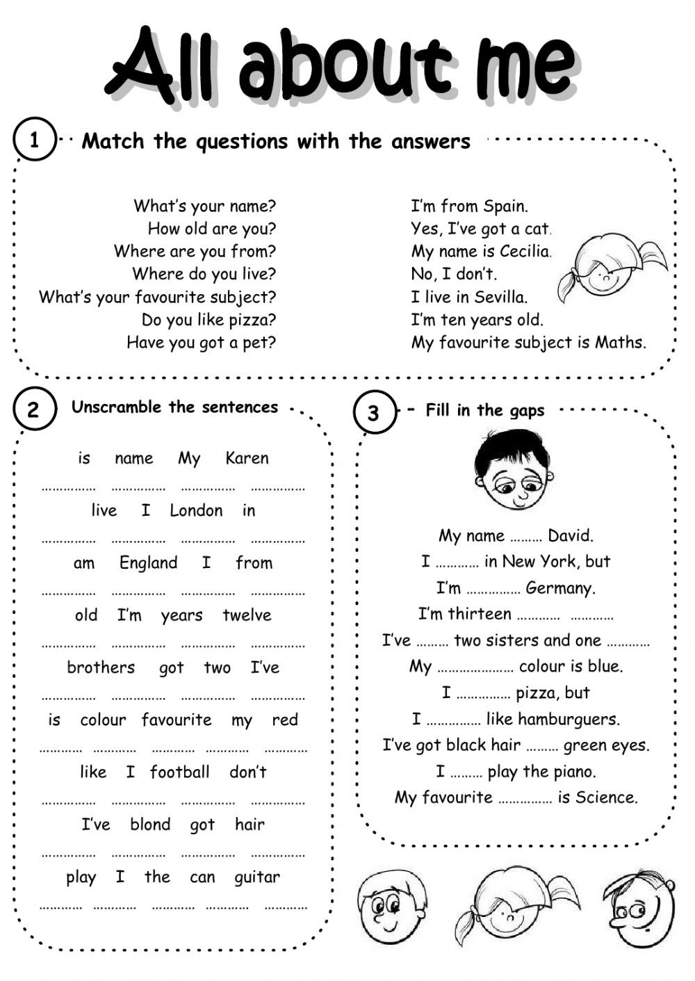 All About Me Worksheet All About Me Interactive Worksheet