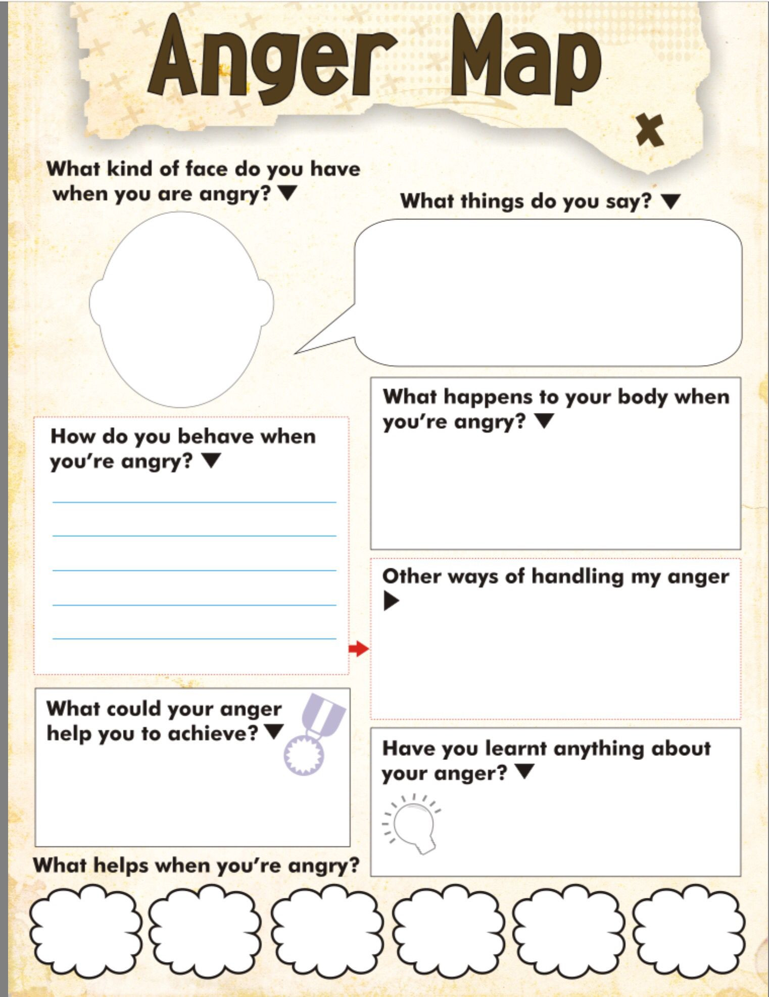 Anger Management Worksheet for Teens Anger Map Kids Worksheet Free Printable