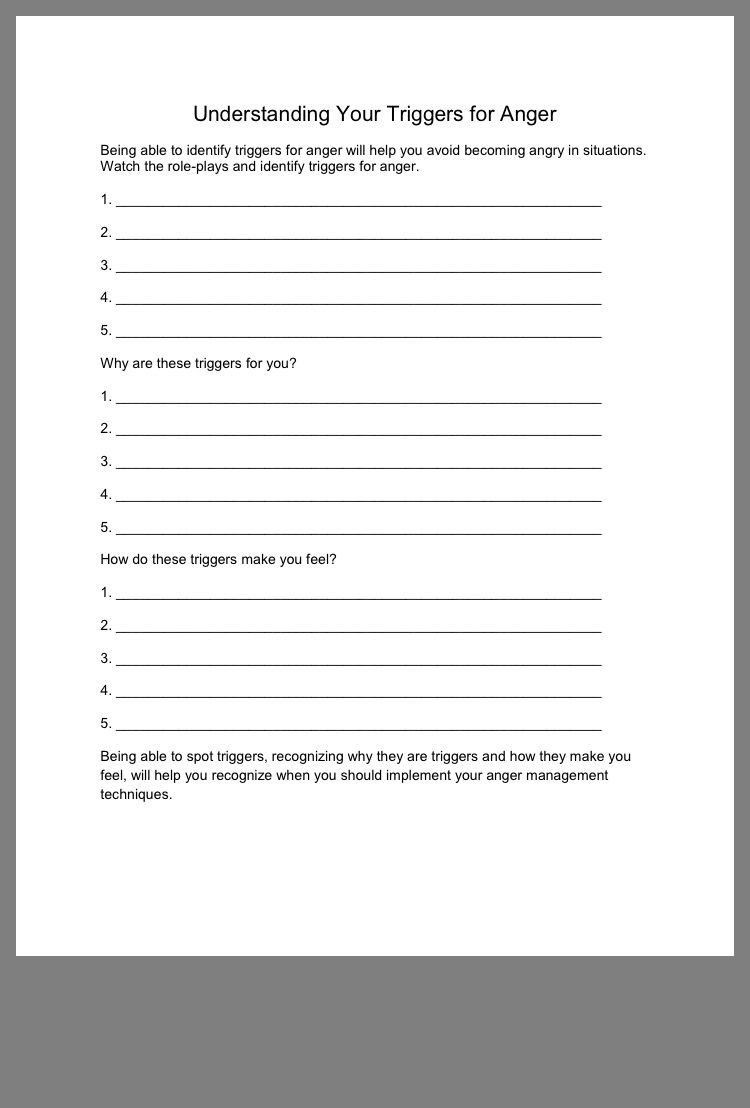 Anger Management Worksheet for Teens Pin On Printable Blank Worksheet Template