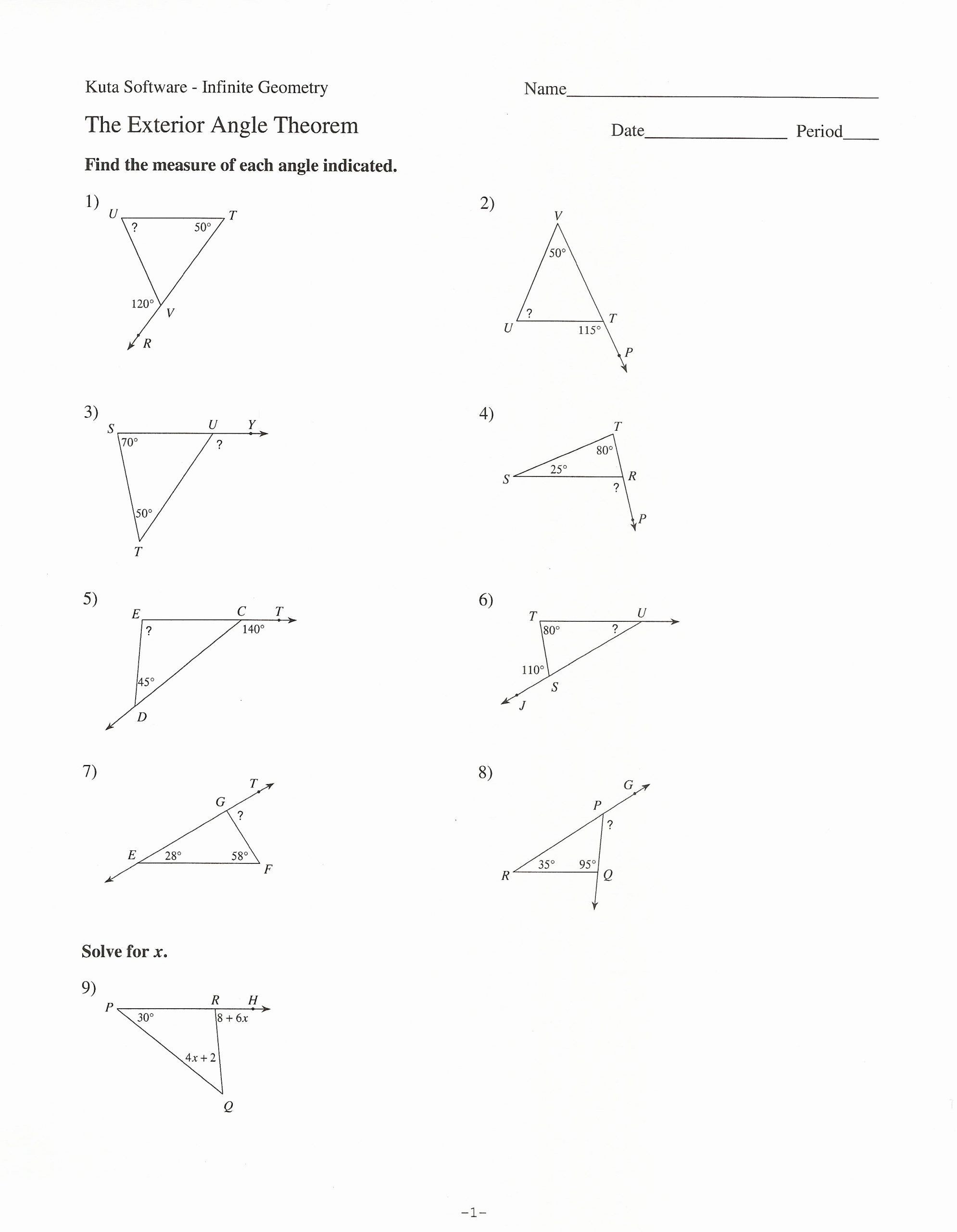 Angle Pair Relationships Worksheet Angle Pair Relationships Worksheet Best Exterior Angles