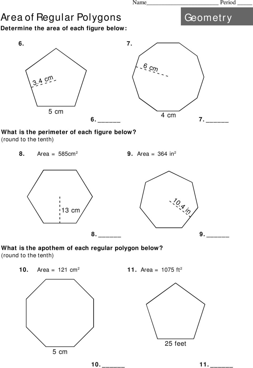 Area Of Regular Polygons Worksheet area Of A Triangle the area Of A Triangle Can Be Found with