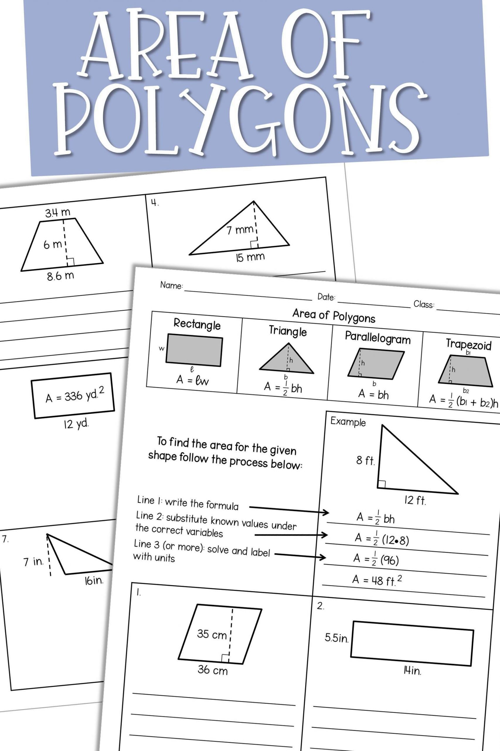 Area Of Regular Polygons Worksheet area Of Polygons