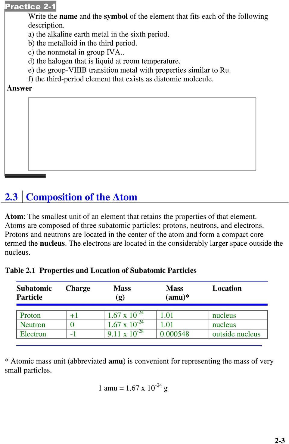 Atoms and Elements Worksheet Unit 2 atoms and Elements Pdf Free Download