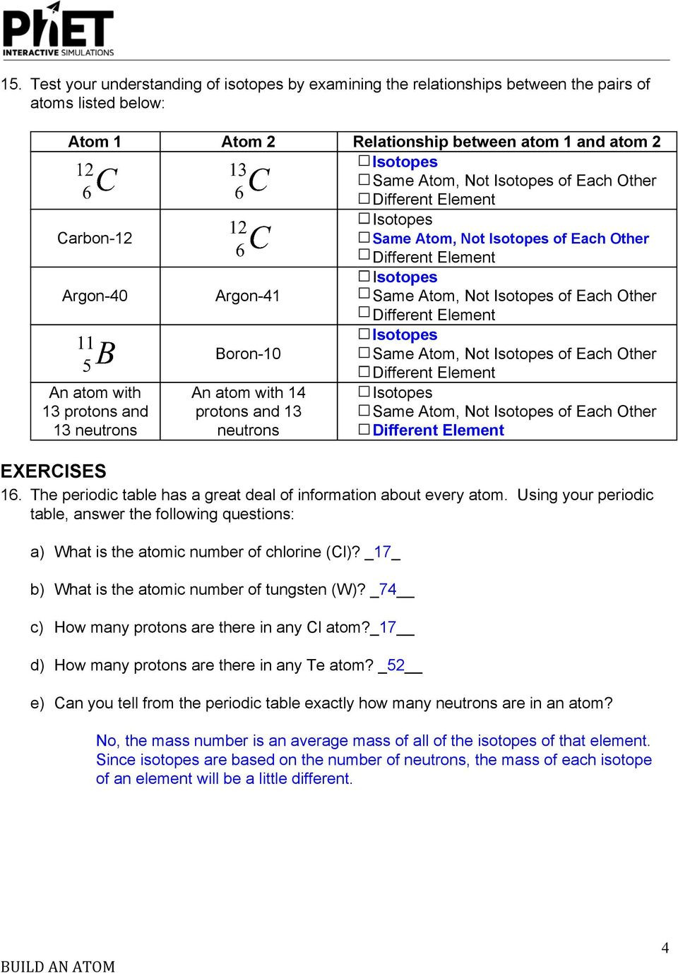 Atoms and isotopes Worksheet Answers isotopes Worksheet Answers Part 3