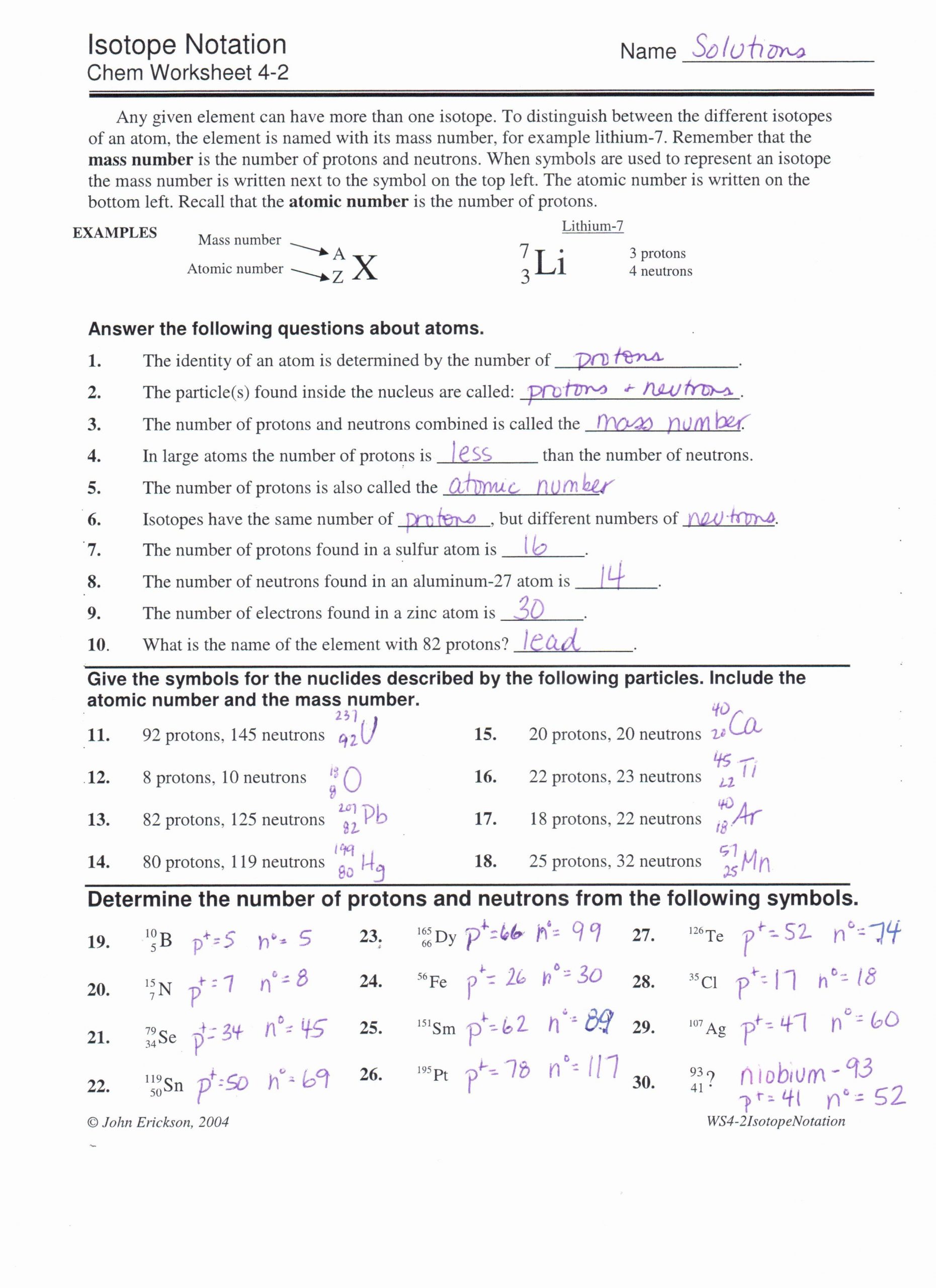 Atoms and isotopes Worksheet Answers Pin On Customize Design Worksheet Line