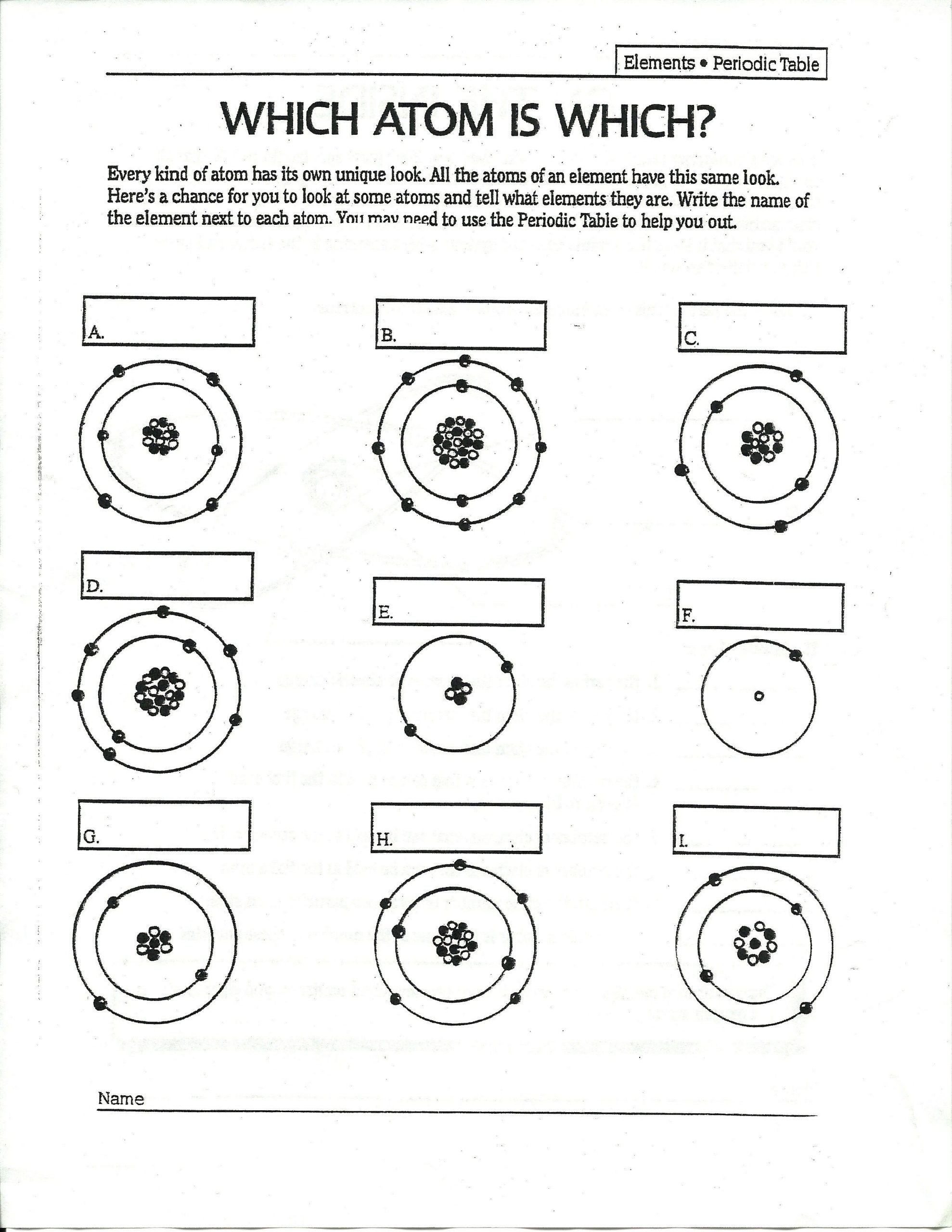 Atoms Worksheet Middle School Answers to Drawing atoms Worksheet Answers to Drawing