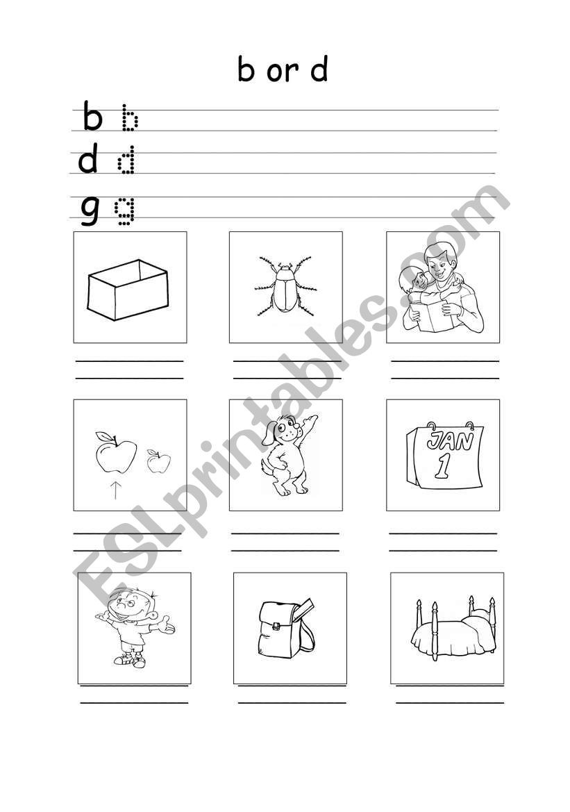 B and D Worksheet B D G Spelling and Cvc Words Esl Worksheet by Katrinaz