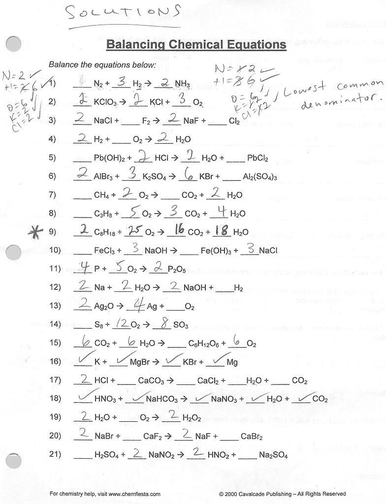 Balancing Equations Practice Worksheet Answers Simple Balancing Equations Worksheet Ideas Chemical Equation