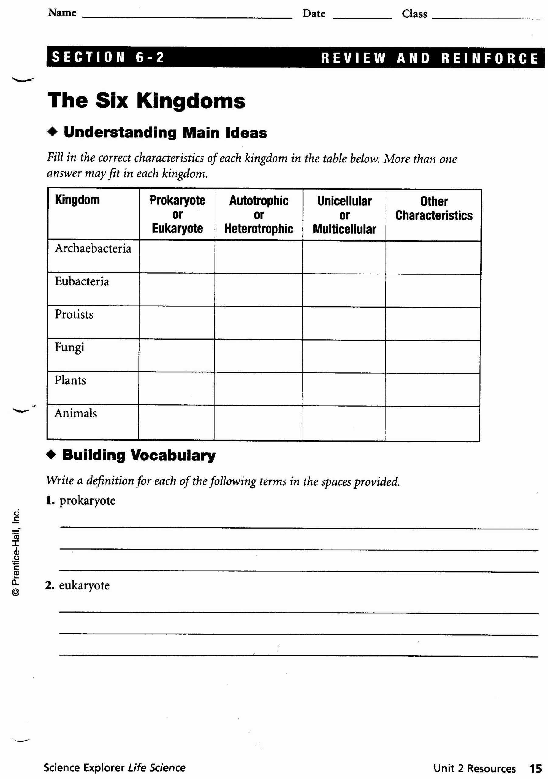 Biological Classification Worksheet Answers 50 Biological Classification Worksheet Answers In 2020