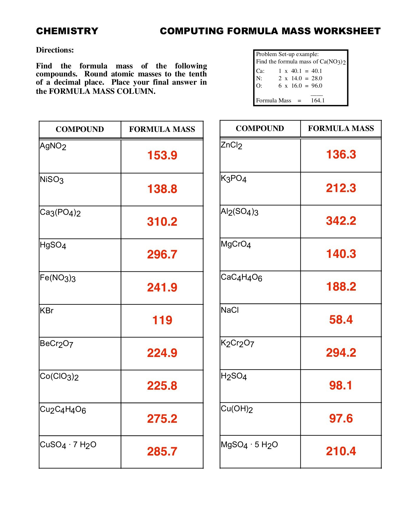 Calculating Average atomic Mass Worksheet Chemistry Puting formula Mass Worksheet Pages 1 21