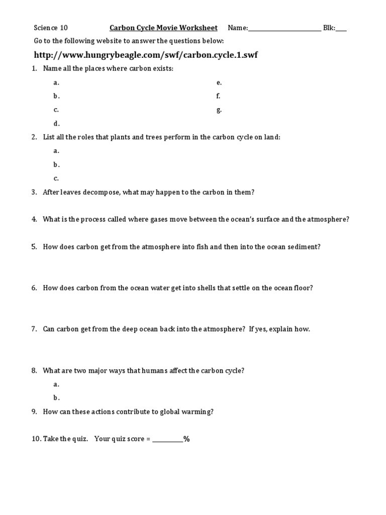 Carbon Cycle Diagram Worksheet 2 2 Carbonclesheet Carbon Cycle