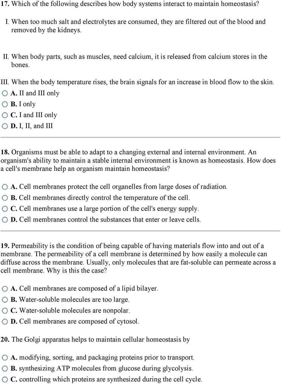 Cell Transport Review Worksheet Answers Homeostasis and Cell Transport Worksheet Answers