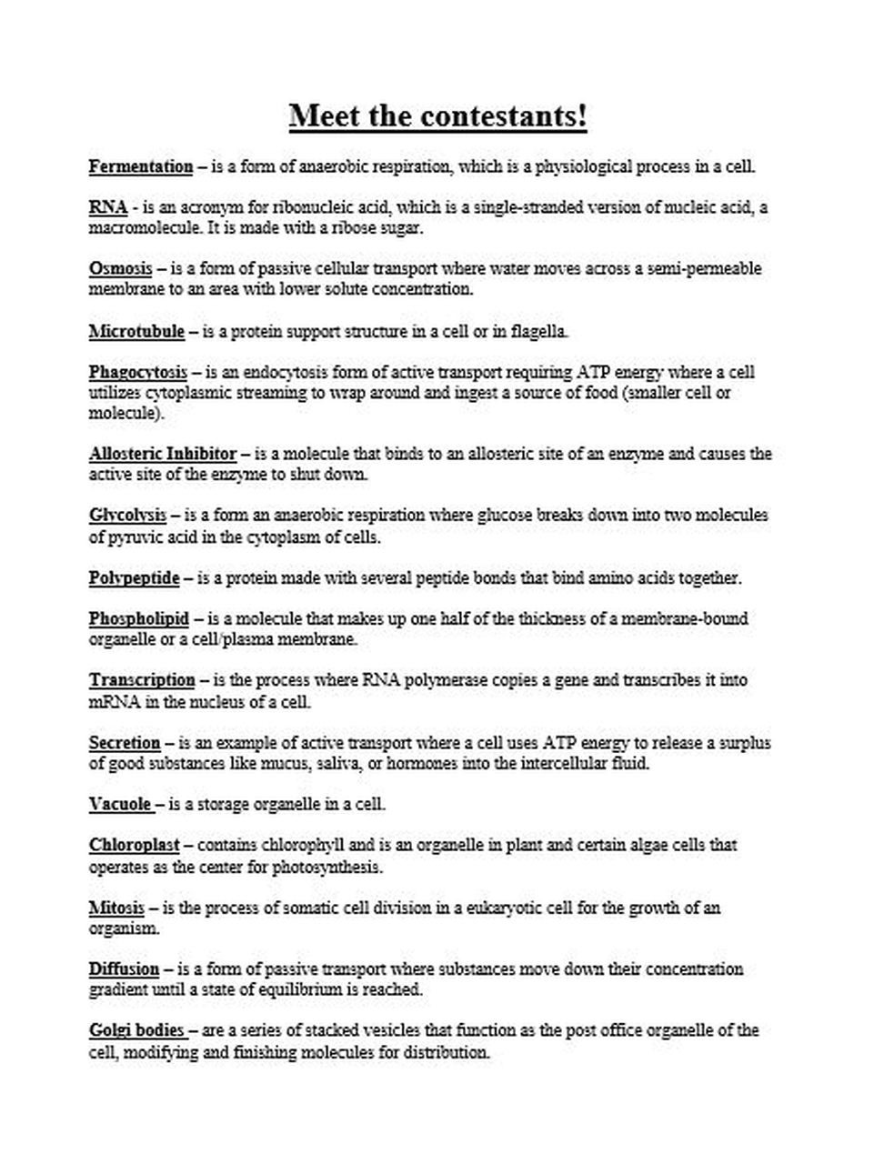 Cellular Transport Worksheet Answer Key Cellular Transport Vocabulary tournament