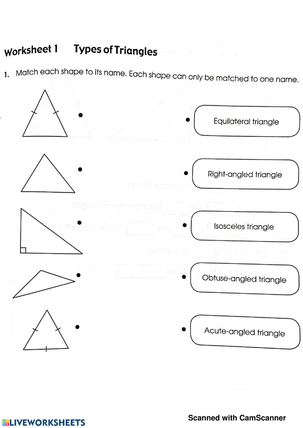 Centers Of Triangles Worksheet Types Of Triangle Interactive Worksheet