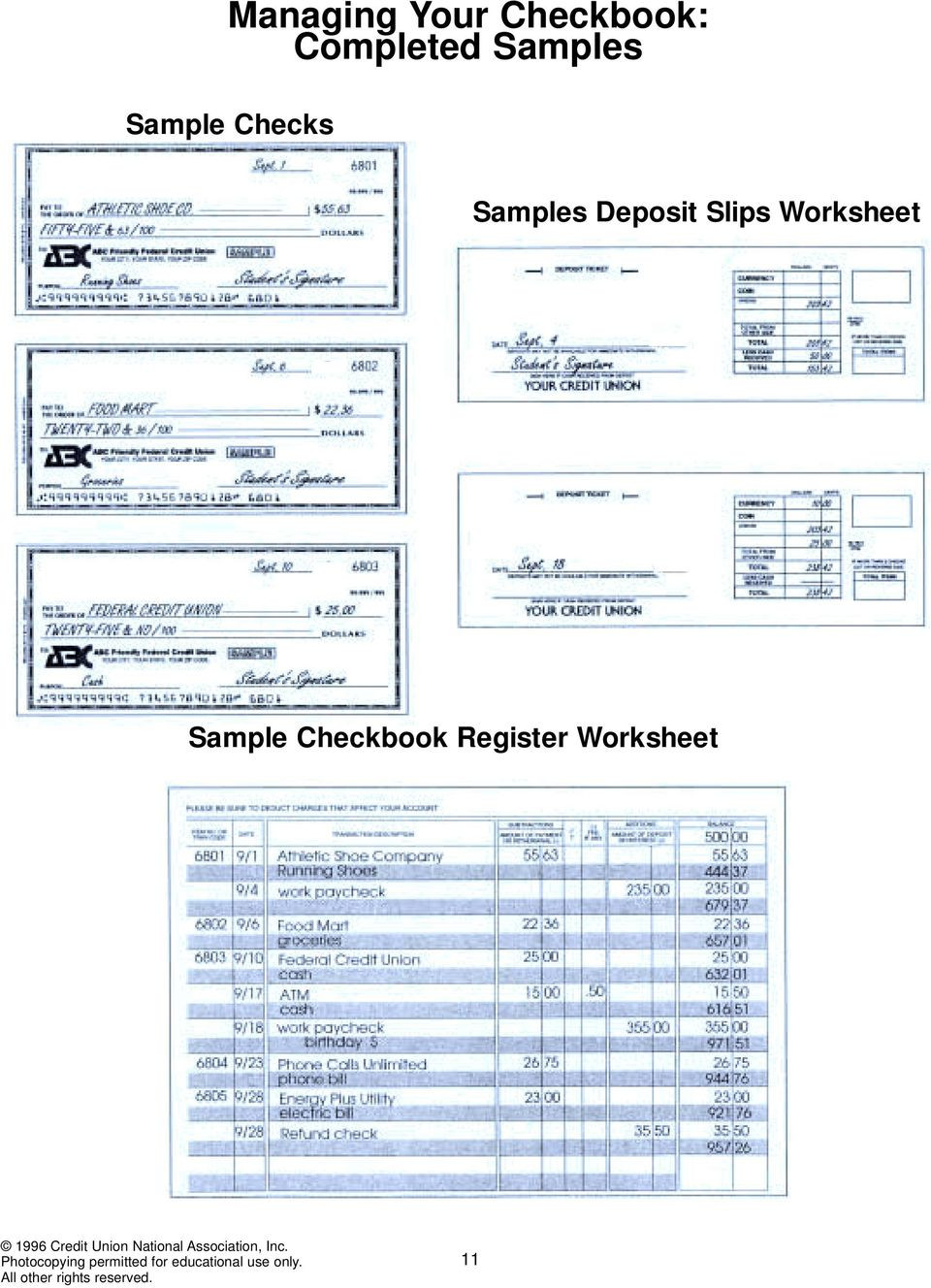 Checkbook Register Worksheet 1 Answers Draft Checking Account Basics Pdf Free Download