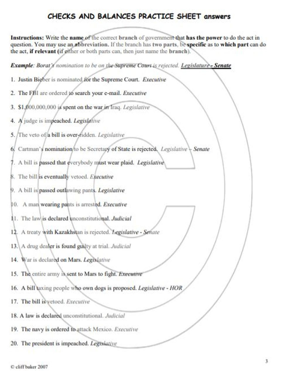 Checks and Balances Worksheet Answers Checks and Balances Practice Worksheets