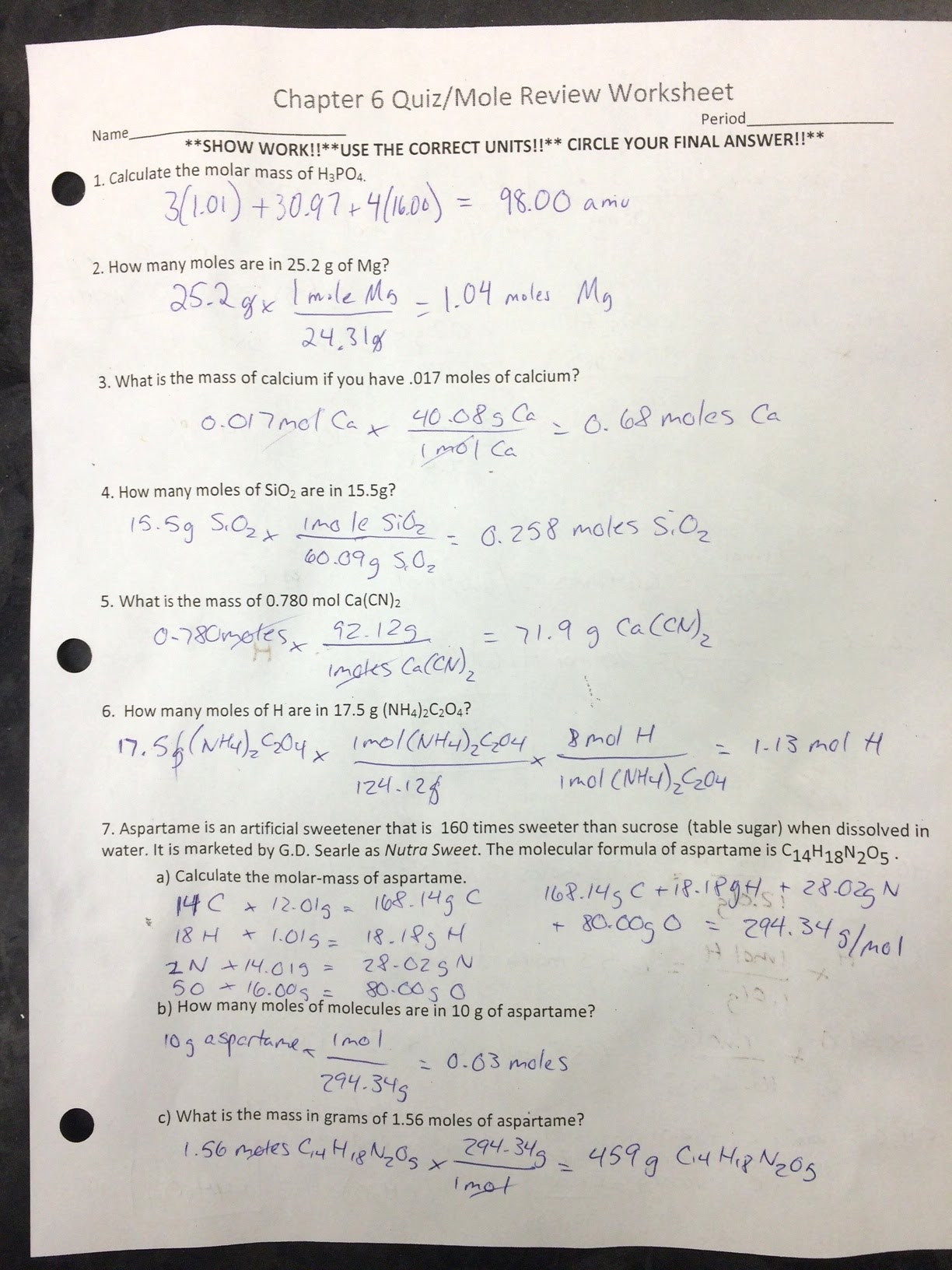 Chemistry Review Worksheet Answers assignments Labs Erhs Chemistry with Mr Stagg