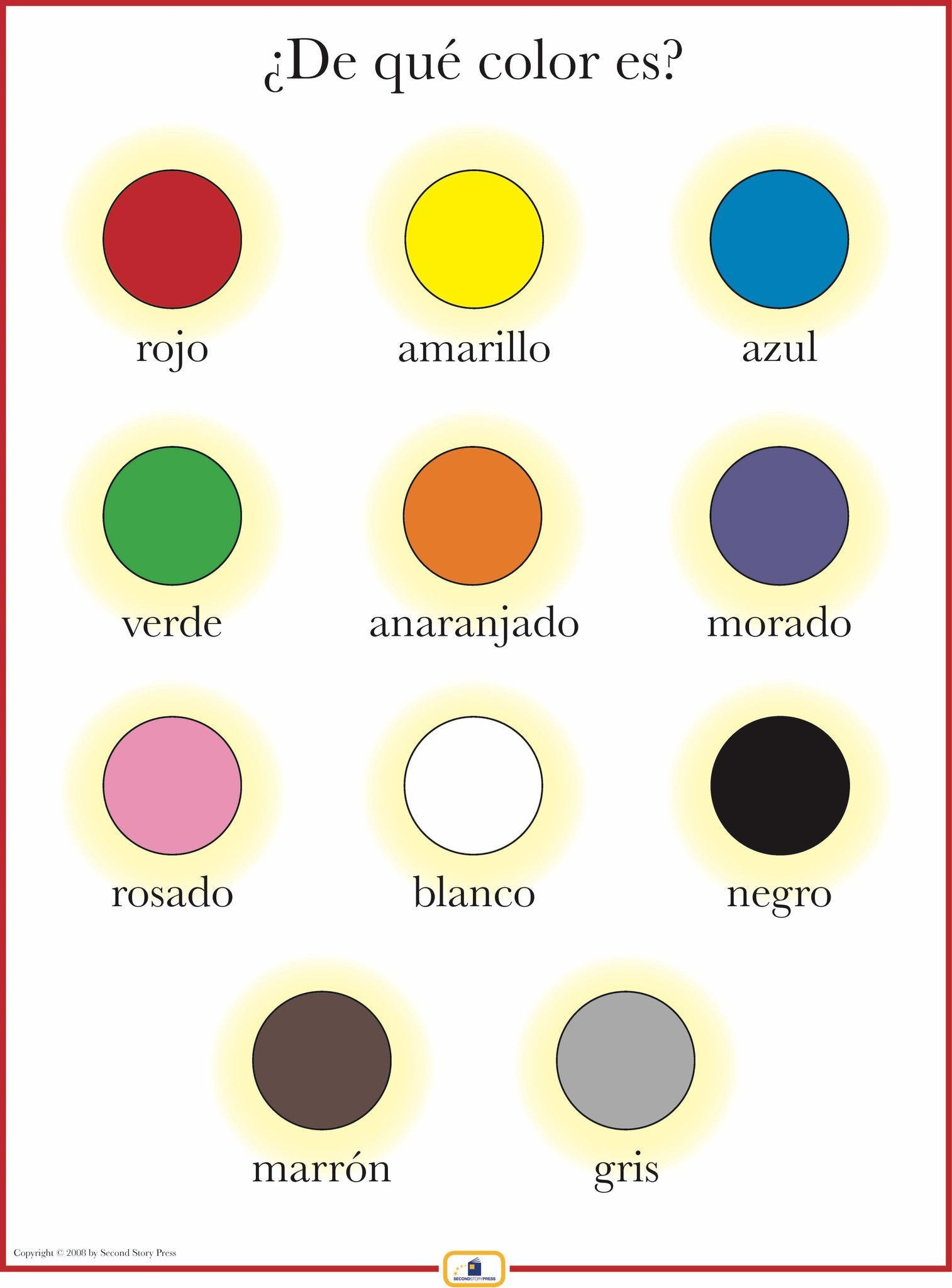 Colors In Spanish Worksheet Spanish Colors Poster