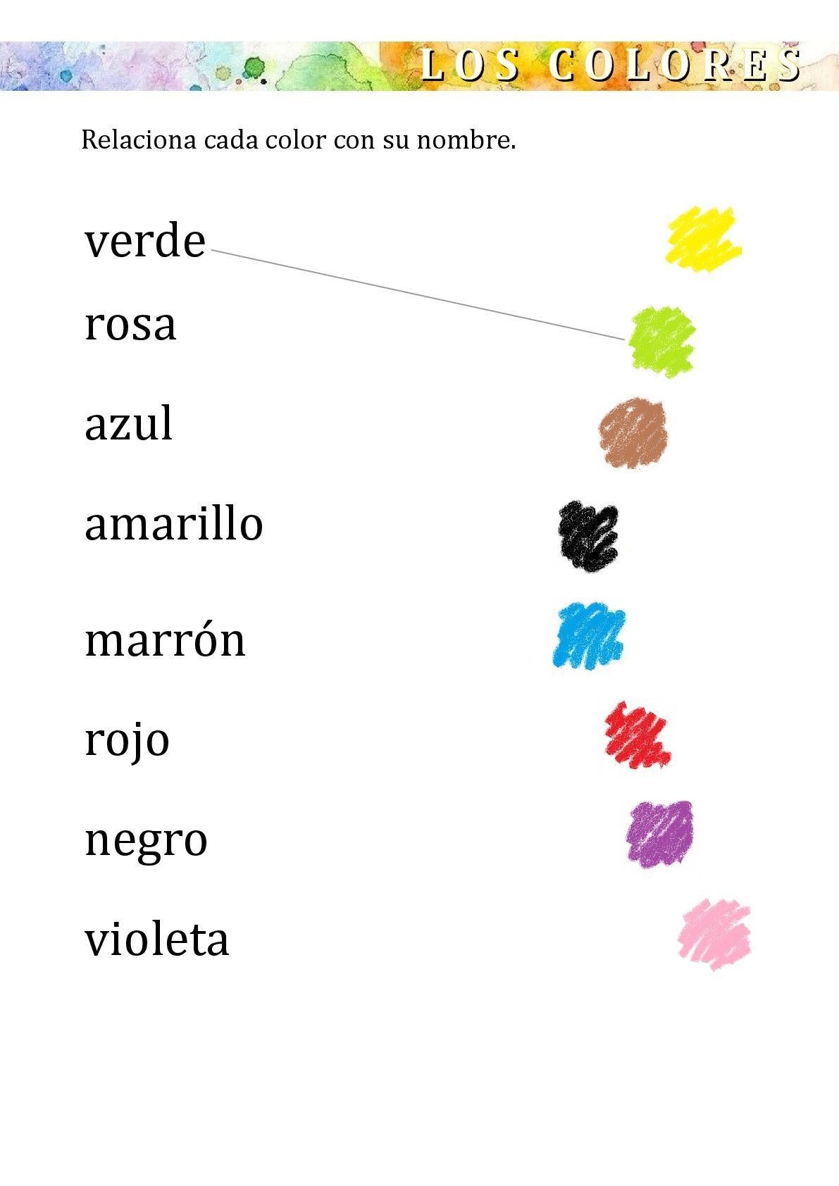Colors In Spanish Worksheet Worksheets Colors Kids Colores Spanish