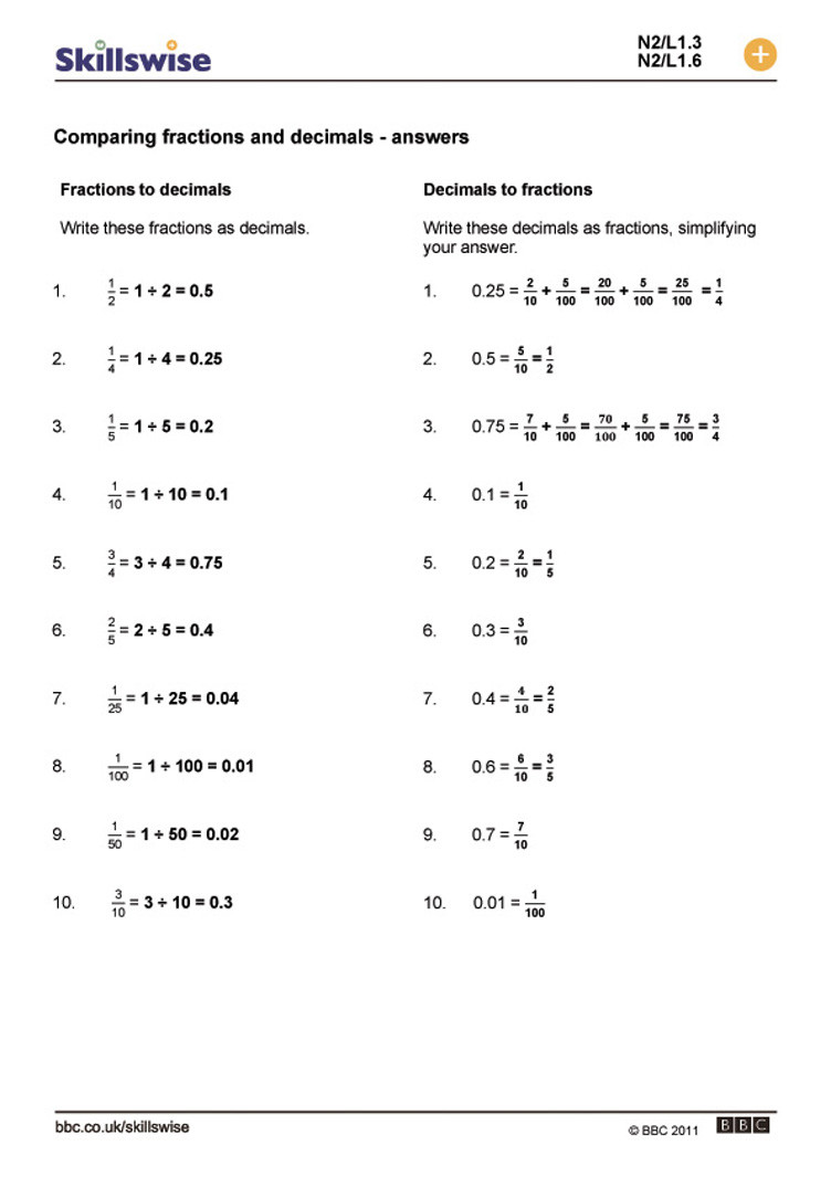 Comparing Fractions and Decimals Worksheet 30 Paring Fractions and Decimals Worksheet Worksheet