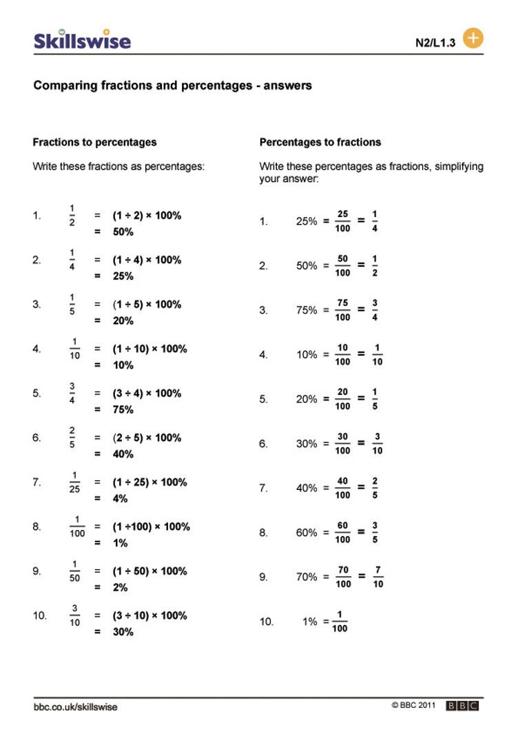 Comparing Fractions and Decimals Worksheet Paring Fractions Decimals and Percents Worksheets