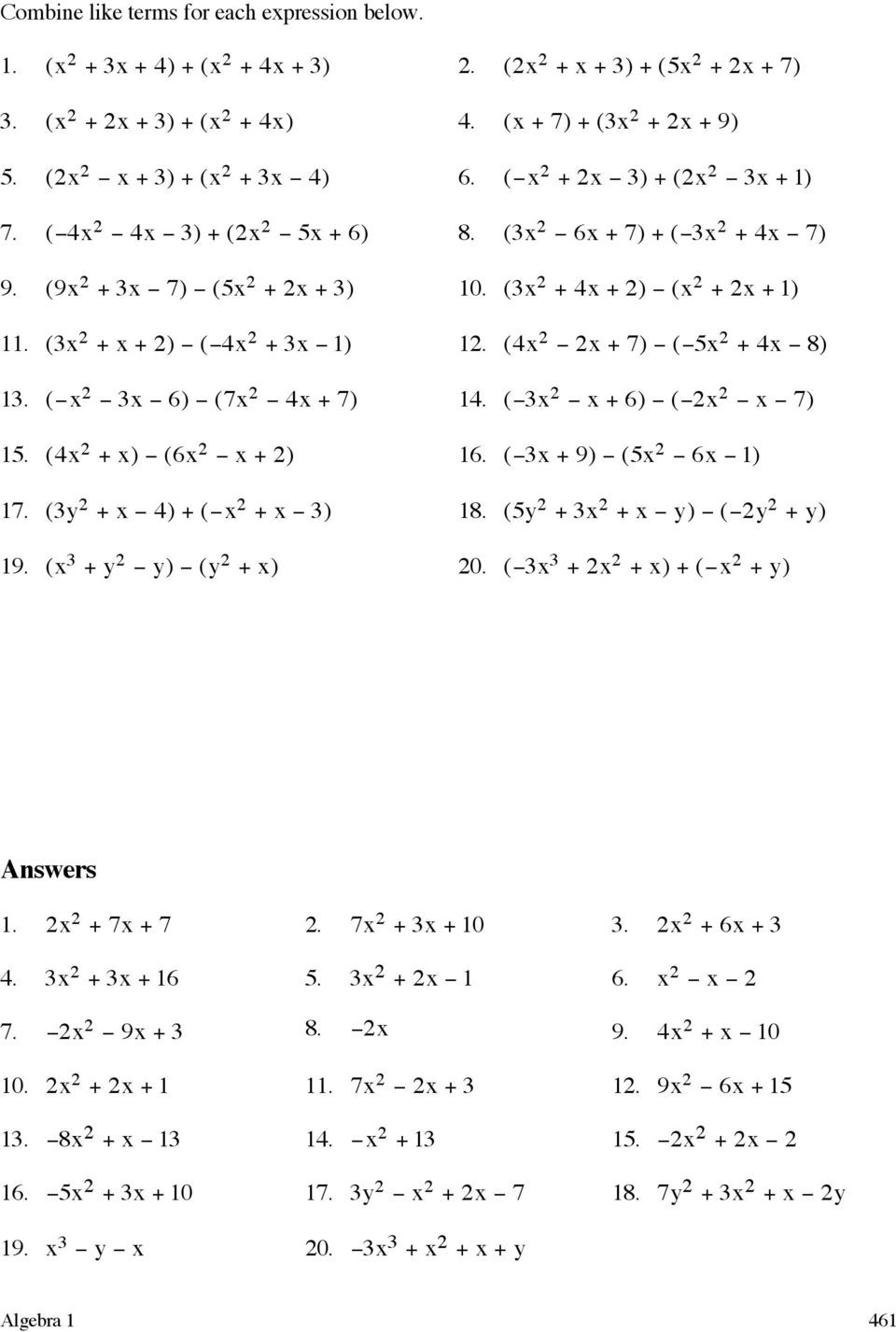 Complete the Square Worksheet solving Quadratic Equations by Pleting the Square