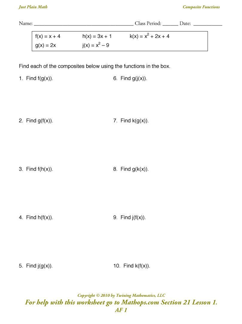 Composite Function Worksheet Answers 35 Position Functions Worksheet Answers Worksheet
