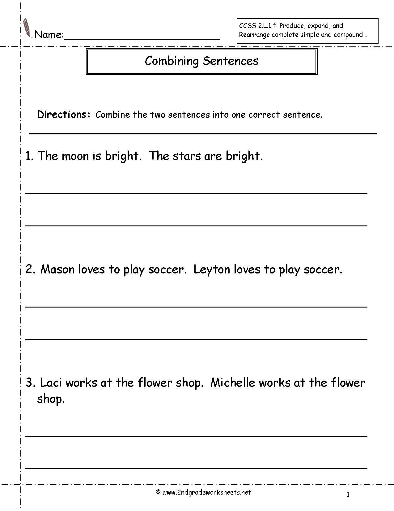 Compound Sentences Worksheet with Answers Bining Sentences Worksheet