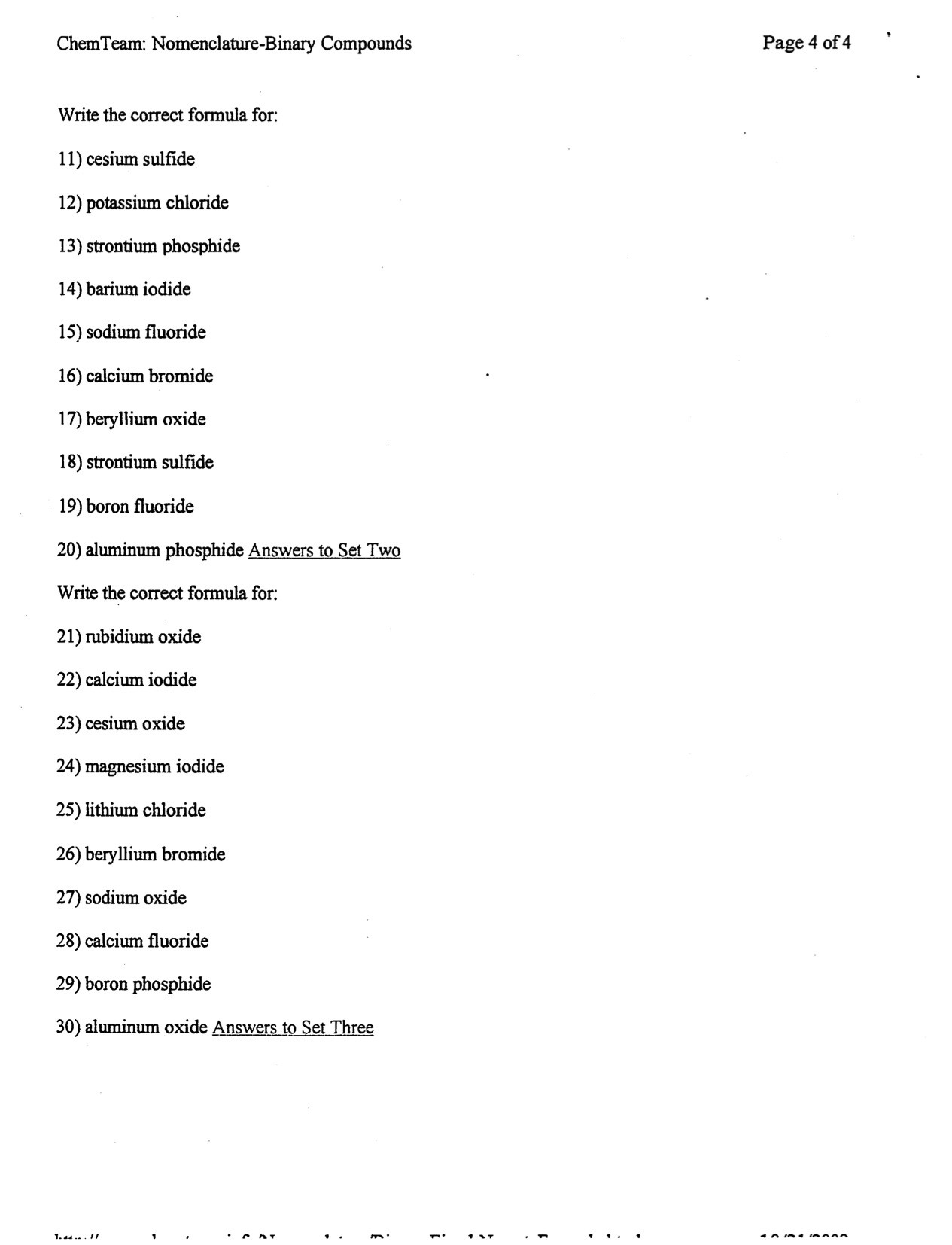 Compounds Names and formulas Worksheet Chemistry Binary Ionic Pounds Worksheet Rionibasle S Blog