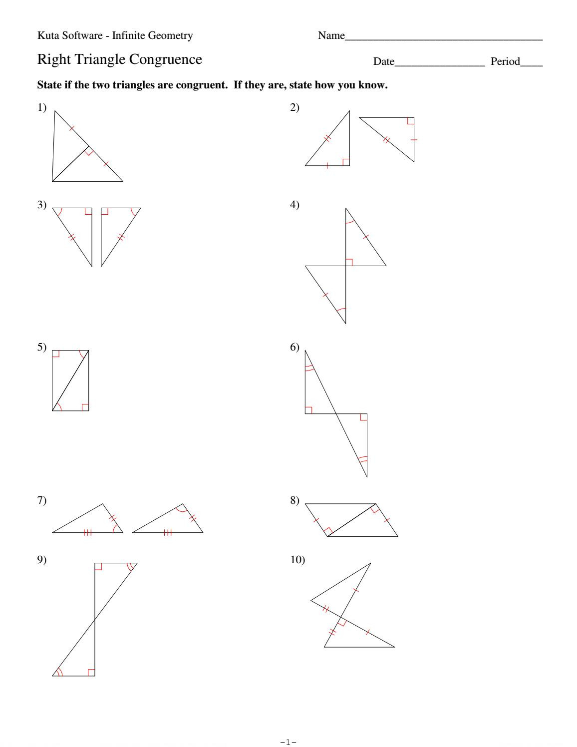 Congruent Triangles Worksheet Answers 4 Right Triangle Congruence by Hhs Geometry issuu