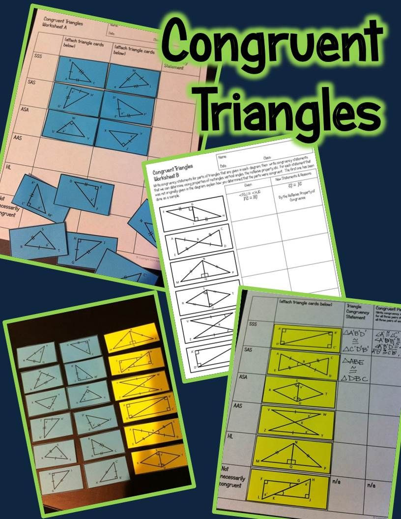 Congruent Triangles Worksheet Answers Congruent Triangles Activity Sss Sas asa Aas and Hl