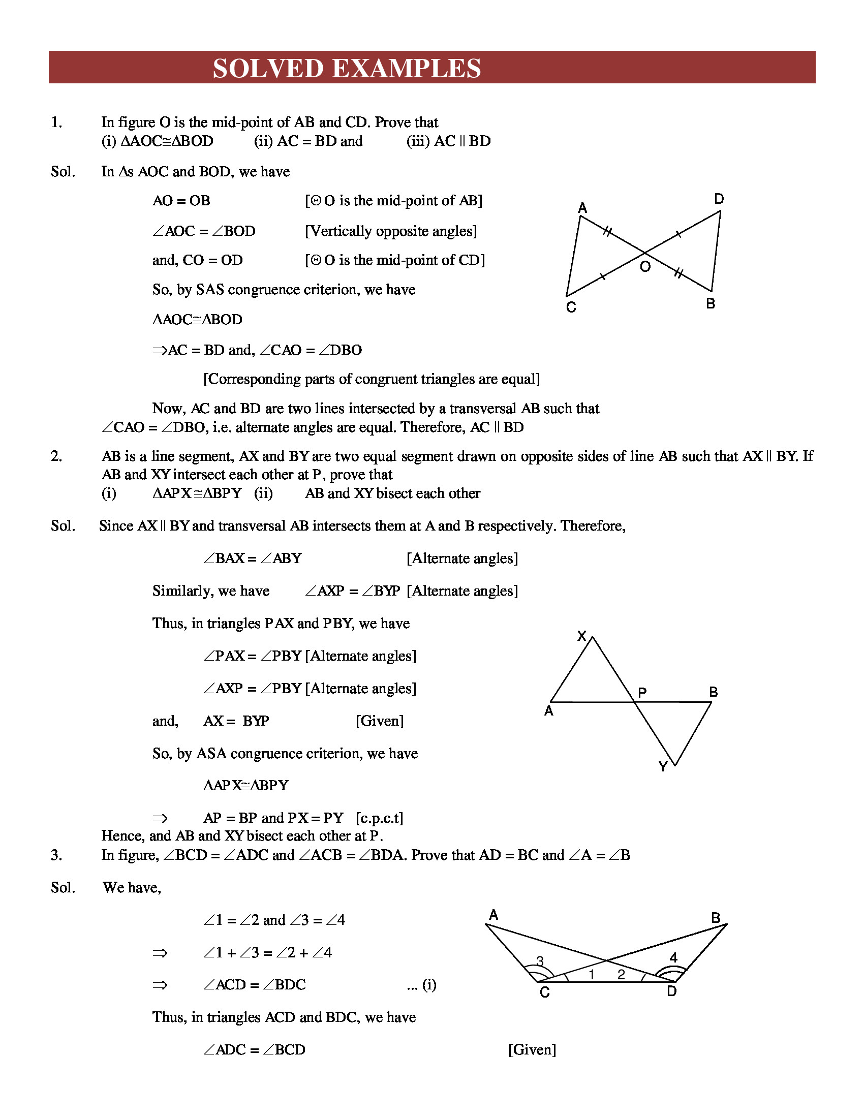 Congruent Triangles Worksheet Answers Questions On Congruence Of Triangles Class 7