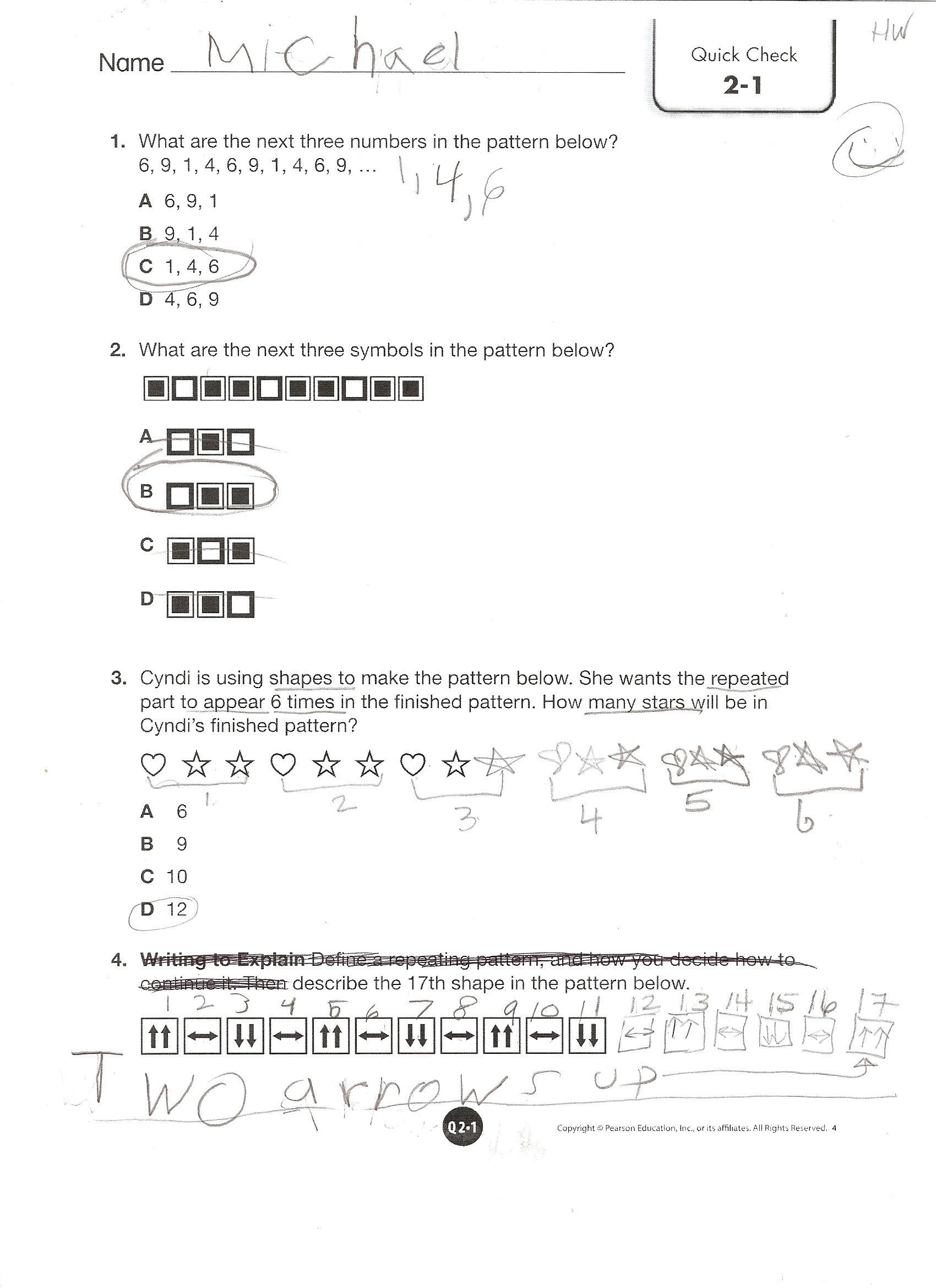 Correlation Vs Causation Worksheet Envision Math Grade 4 topic 2 1 Quick Check
