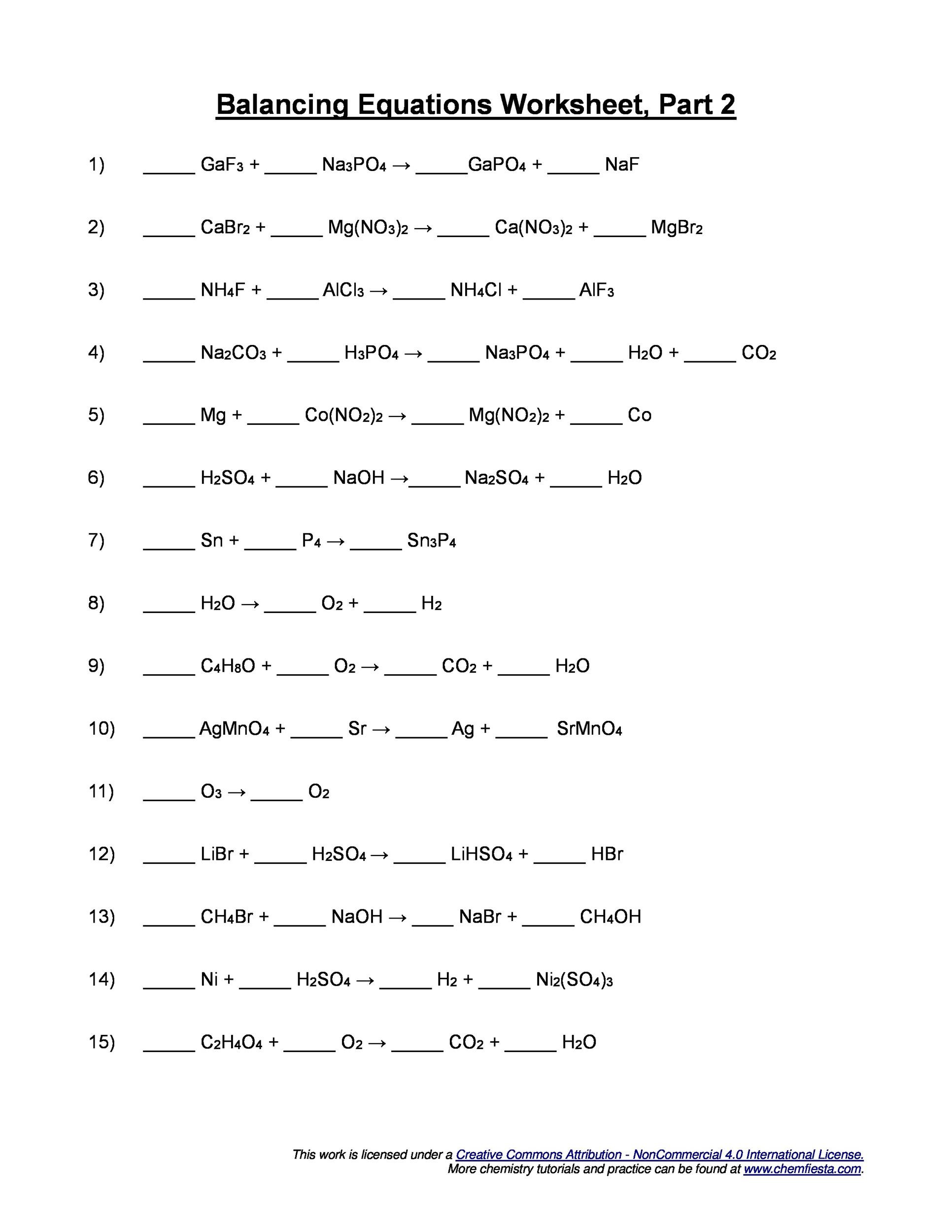 Counting atoms Worksheet Answers 49 Balancing Chemical Equations Worksheets [with Answers]