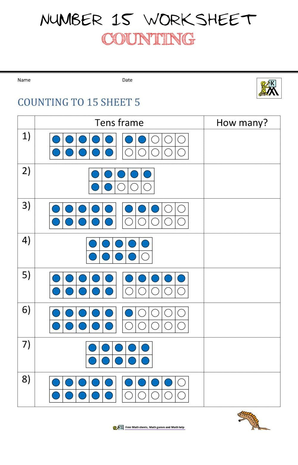 Counting to 20 Worksheet Number 15 Worksheet Counting 3 Number 15 Worksheet Counting