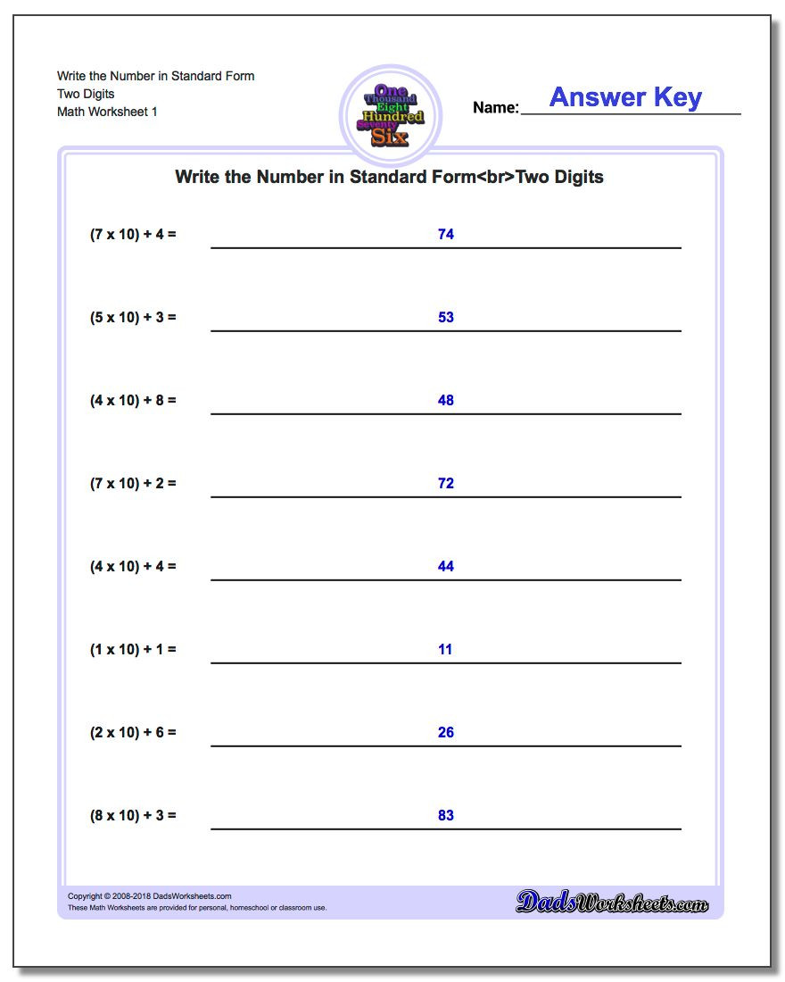 Decomposing Fractions 4th Grade Worksheet Standard Expanded and Word form