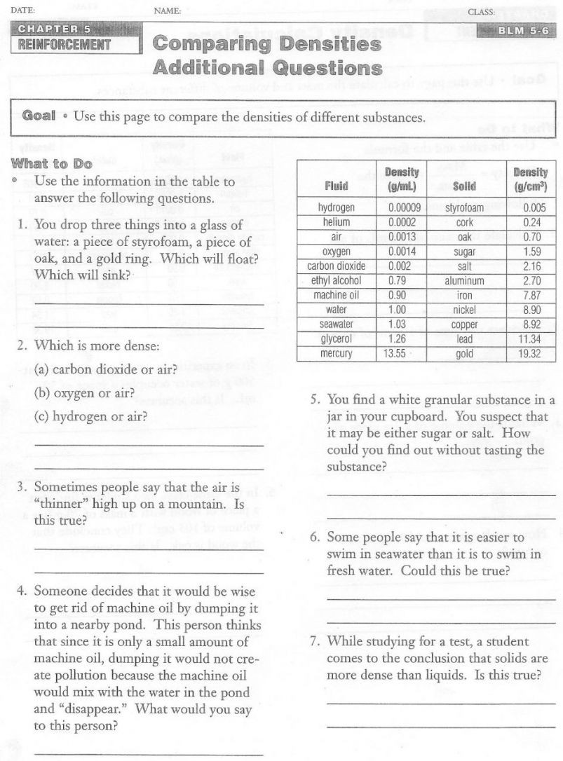 Density Calculations Worksheet Answers Density Calculations Worksheet 1 Nidecmege